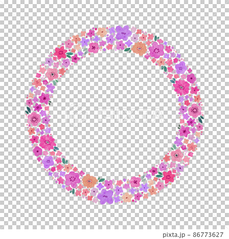 Berry watercolor flower wreath frame set raster material 86773627