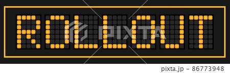 Orange color led in word rollout on black background Orange color led in word rollout on black background 86773948