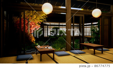 和風カフェ・秋の庭 86774775