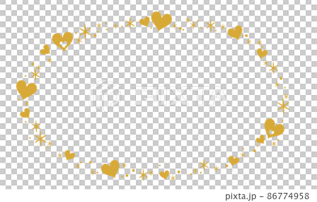 心形和閃光框架(橢圓形) 心形和閃光框架(橢圓形) 86774958