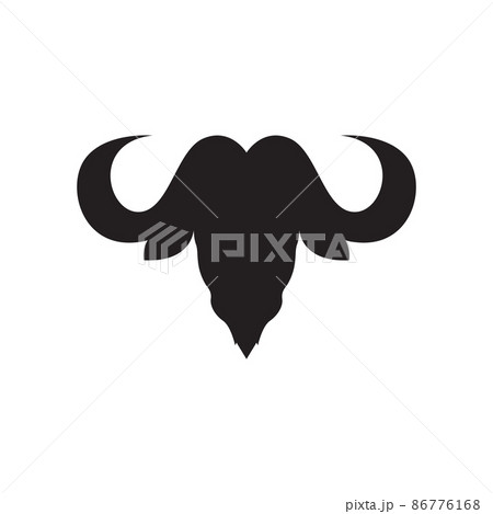 head black isolated bison logo design, vector graphic symbol icon illustration creative idea 86776168