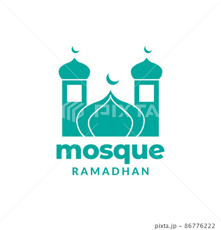 flat colored mosque simple ramadan logo design, vector graphic symbol icon illustration creative idea 86776222