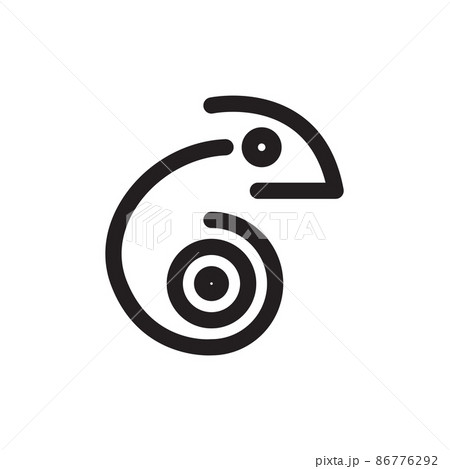 line spiral chameleon logo design, vector graphic symbol icon illustration creative idea 86776292