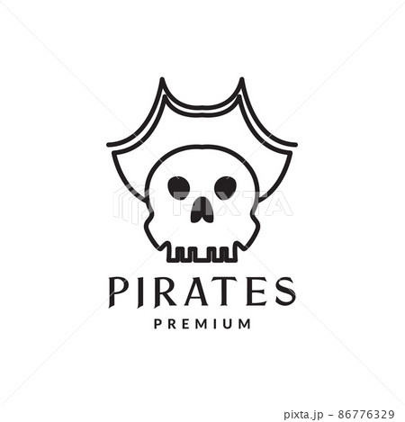 cartoon skull with hat pirates logo design,... - Stock Illustration  [86776329] - PIXTA