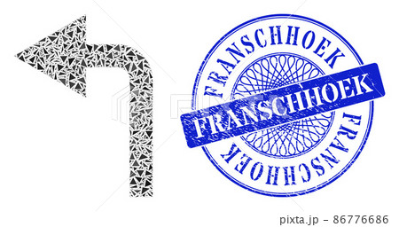 Scratched Franschhoek Badge and Triangle Turn Left Mosaic 86776686