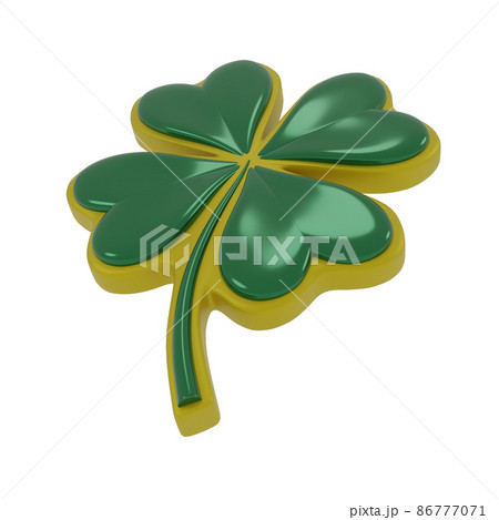 Clover with four leafs.,  st patrick's day symbol 3d render., PNG File 86777071