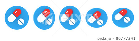 Volumetric round medical icon set, 3d rendering illustration 86777241