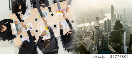 Group business people handshake at meeting table broaden view Group business people handshake at meeting table broaden view 86777302