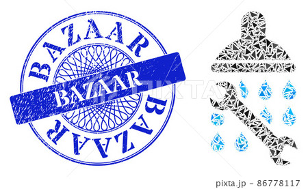 Textured Bazaar Seal and Triangle Shower Plumbing Mosaic 86778117