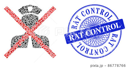 Distress Rat Control Stamp and Triangle Cancel Policeman Mosaic 86778766