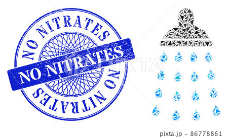 Scratched No Nitrates Stamp Seal and Triangle Shower Mosaic 86778861