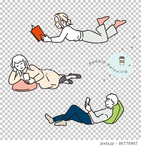 Illustration material of people who enjoy their time 86778907