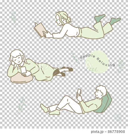 Illustration material of people who enjoy their time 86778908
