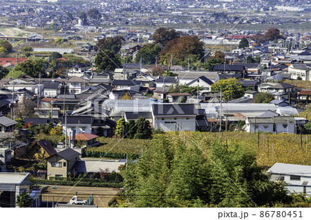 勝沼周辺の眺望　山梨県甲州市 86780451