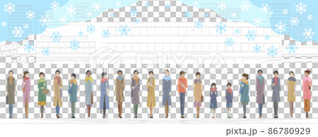 走在車站前的學生和成人 86780929