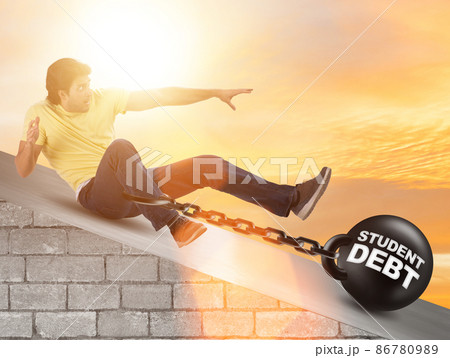 The student in loan and expensive education concept The student in loan and expensive education concept 86780989
