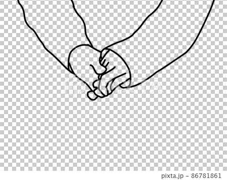 連接手的線條藝術插圖 連接手的線條藝術插圖 86781861