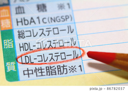血液検査報告書(LDL・悪玉コレステロール) 血液検査報告書(LDL・悪玉コレステロール) 86782037