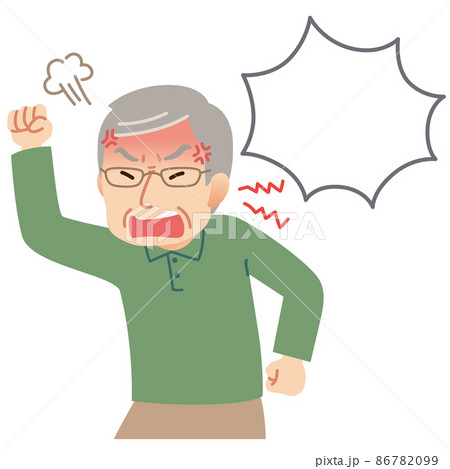 激怒する高齢者男性 86782099