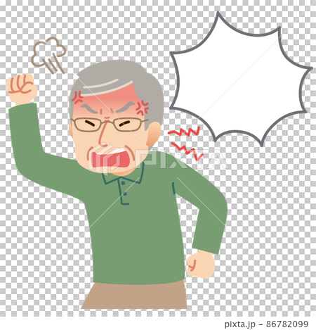 激怒する高齢者男性 86782099