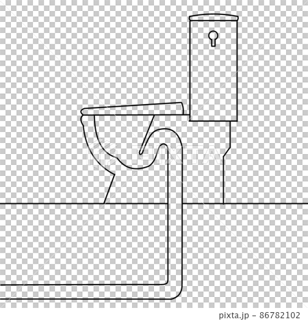Cross section of toilet drainage line drawing 86782102