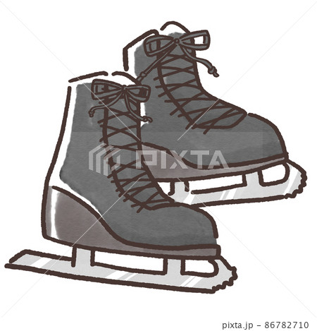 黒いフィギュアスケート靴のイラスト 86782710