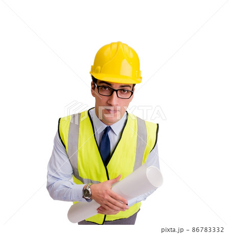 Construction supervisor isolated on the white background 86783332