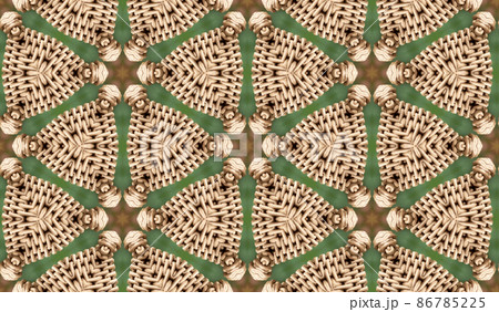 Seamless abstract texture, pattern with wicker vine in beige and green color 86785225