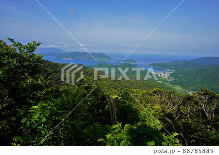 遠目木山頂からの中島と甑大明神橋と鹿の子大橋 86785885