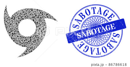 Scratched Sabotage Stamp Seal and Triangle Hurricane Mosaic Scratched Sabotage Stamp Seal and Triangle Hurricane Mosaic 86786618