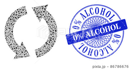 Textured 0 percent Alcohol Seal and Triangle Recycle Mosaic 86786676