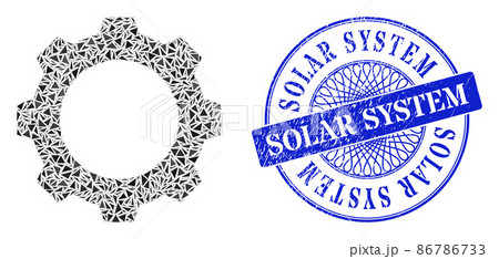Textured Solar System Stamp and Triangle Gear Mosaic Textured Solar System Stamp and Triangle Gear Mosaic 86786733