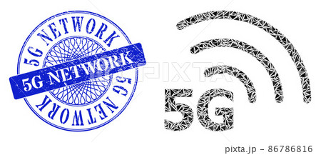 Rubber 5G Network Seal and Triangle 5G Internet Mosaic Rubber 5G Network Seal and Triangle 5G Internet Mosaic 86786816