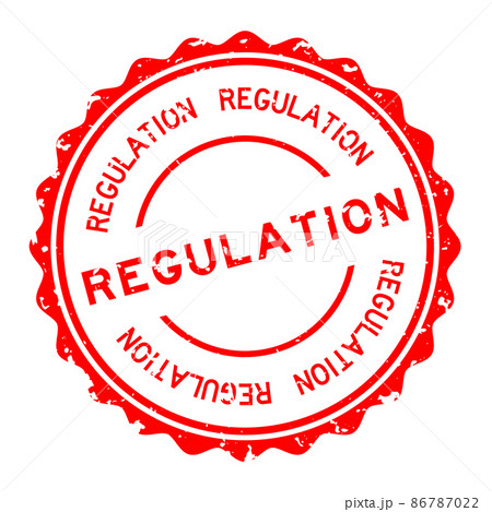 Grunge red regulation word round rubber seal stamp on white background Grunge red regulation word round rubber seal stamp on white background 86787022