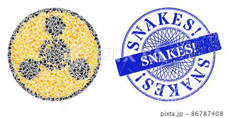 Rubber Snakes Seal and Triangle Chemical Danger Mosaic Rubber Snakes Seal and Triangle Chemical Danger Mosaic 86787408