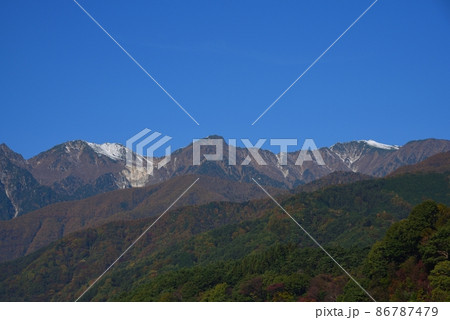 中央アルプスの山々 86787479