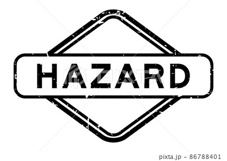Grunge black hazard word rubber seal stamp on white background 86788401