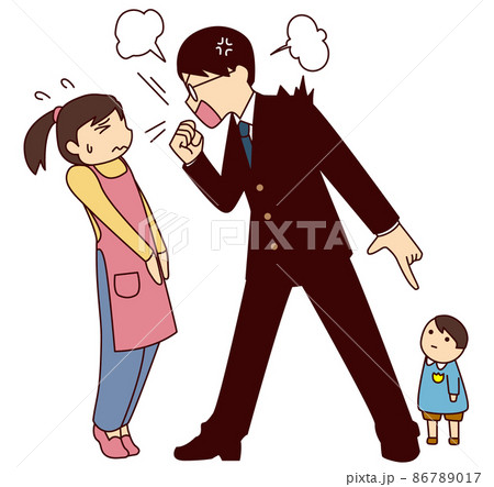 女性保育士を怒鳴りつける父親 86789017