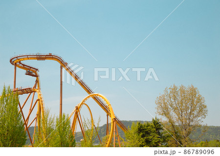 Amusement park roller coaster at Bomun Tourist Complex in Gyeongju, Korea 86789096