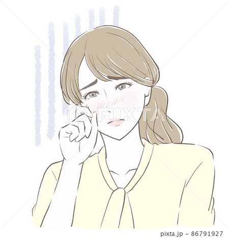 ショックで涙を流すブラウスの女性 ショックで涙を流すブラウスの女性 86791927