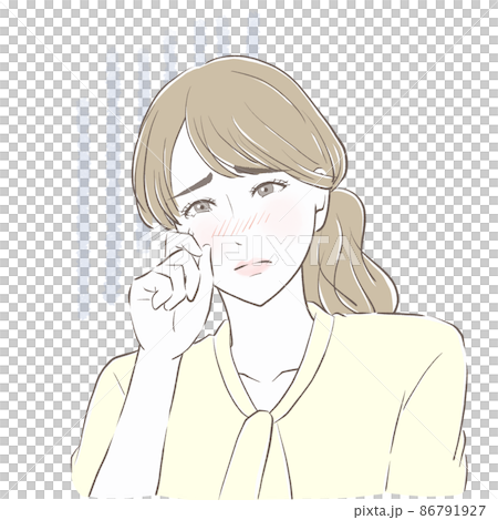 ショックで涙を流すブラウスの女性 ショックで涙を流すブラウスの女性 86791927