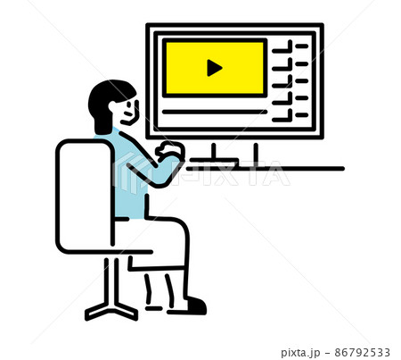 動画サイトを見る人のイラスト 動画サイトを見る人のイラスト 86792533