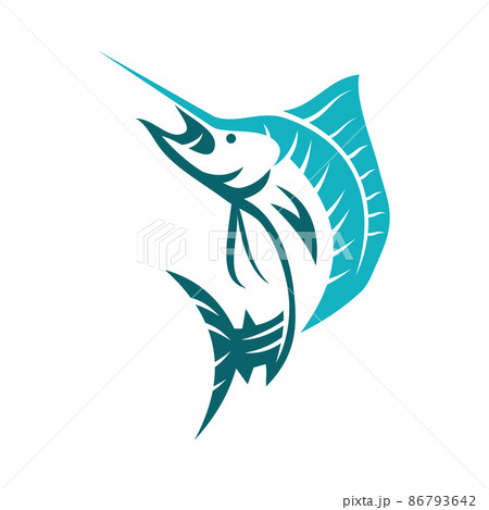 Marlin fish business Icon Illustration Brand Identity 86793642