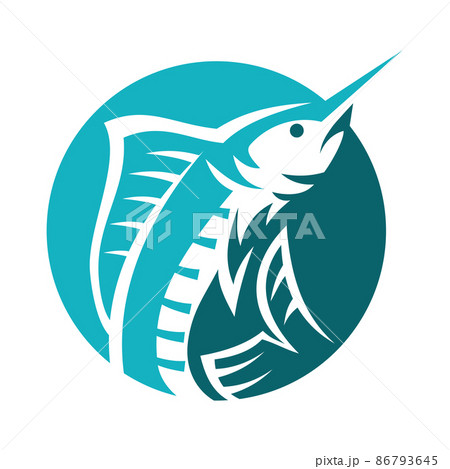 Marlin fish business Icon Illustration Brand Identity 86793645