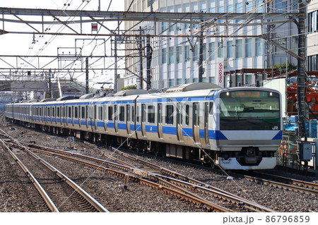 常磐線を走行するE531系電車 千葉県松戸市松戸の松戸駅 常磐線を走行するE531系電車 千葉県松戸市松戸の松戸駅 86796859