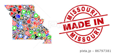 Education Mosaic Missouri State Map and Made in Grunge Stamp Seal Education Mosaic Missouri State Map and Made in Grunge Stamp Seal 86797381