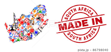 Development Collage South African Republic Map and Made in Distress Watermark Development Collage South African Republic Map and Made in Distress Watermark 86798040