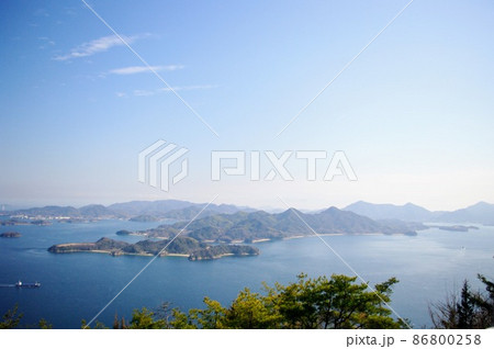 佐木島と小佐木島(三原市 筆影山からの景色) 佐木島と小佐木島(三原市 筆影山からの景色) 86800258