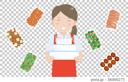 Pre-made dishes by the cooking agency staff 86800275