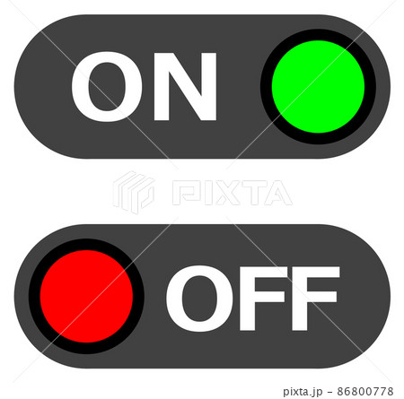 ONとOFFのスイッチの切替をするイラスト ONとOFFのスイッチの切替をするイラスト 86800778
